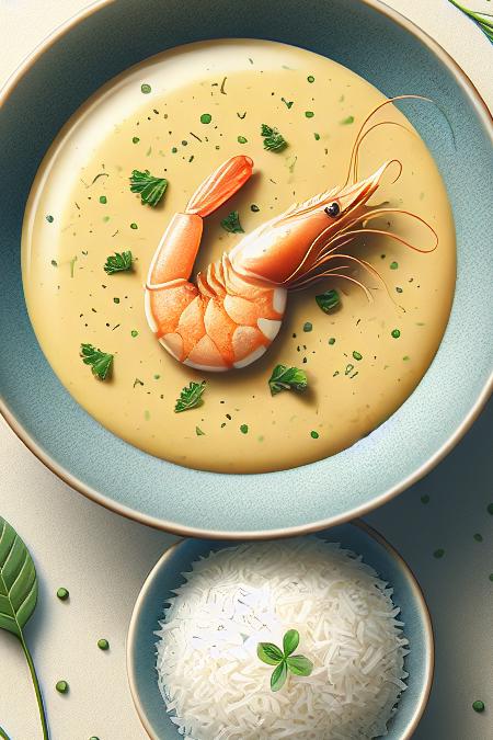 Кремовый карри с креветками